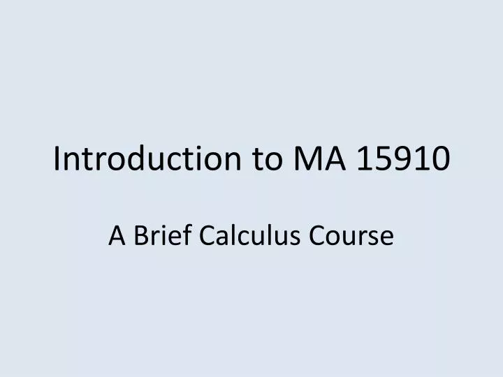 introduction to ma 15910