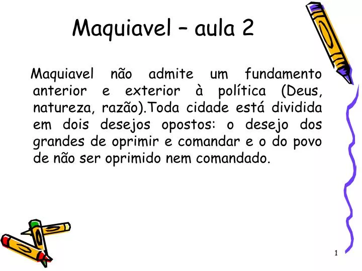 maquiavel aula 2