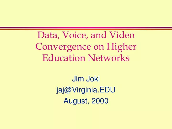 data voice and video convergence on higher education networks