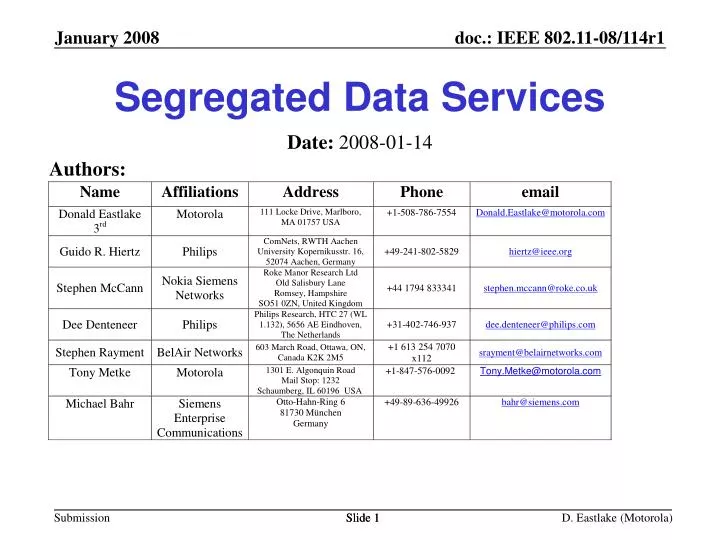 segregated data services