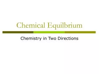 Chemical Equilbrium