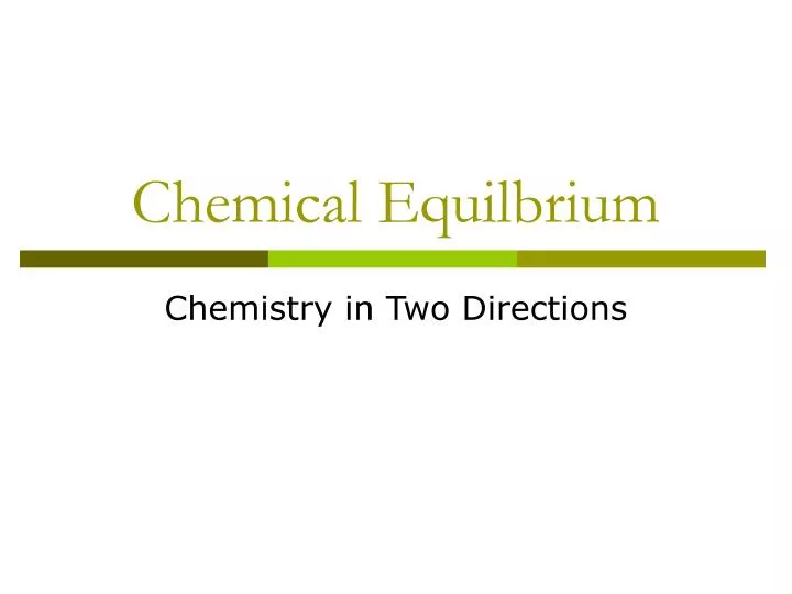 chemical equilbrium