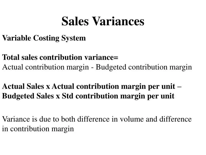 sales variances
