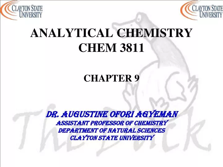 analytical chemistry chem 3811 chapter 9