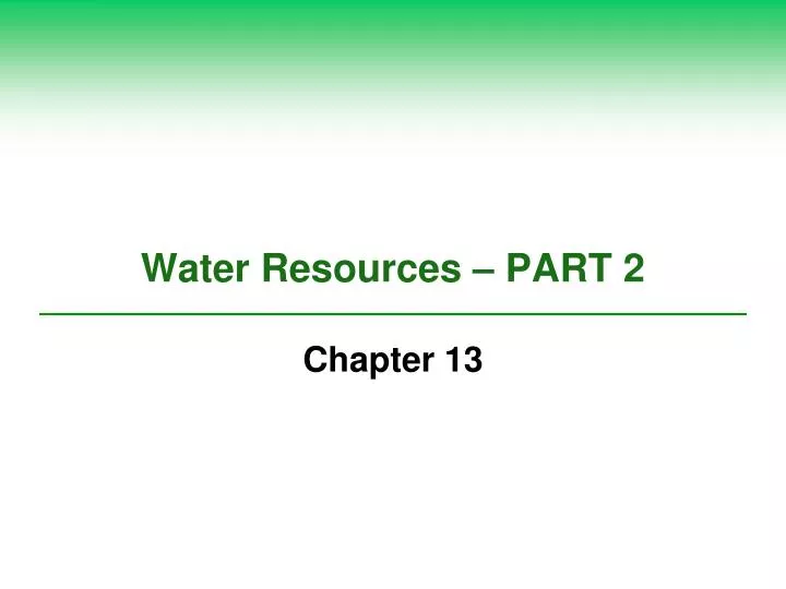 water resources part 2