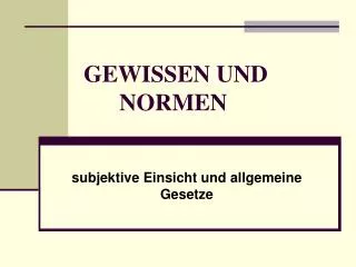 gewissen und normen