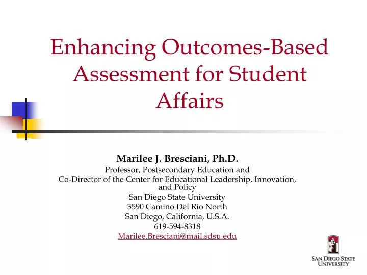 enhancing outcomes based assessment for student affairs