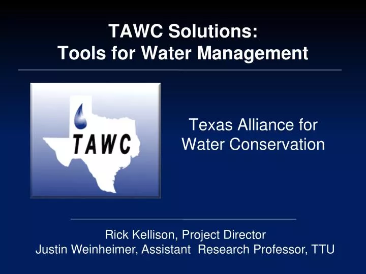 tawc solutions tools for water management