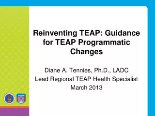 Reinventing TEAP: Guidance for TEAP Programmatic Changes