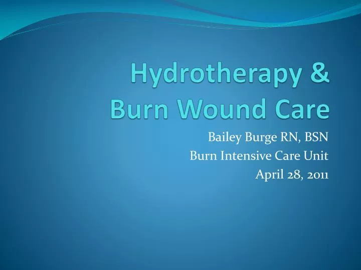 hydrotherapy burn wound care
