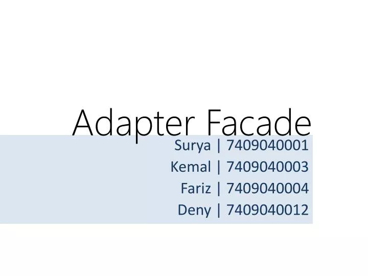 adapter facade
