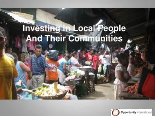 Investing in Local People And Their Communities