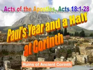 Acts of the Apostles, Acts 18:1-28