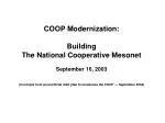COOP Modernization: Building The National Cooperative Mesonet September 16, 2003 - slide 1