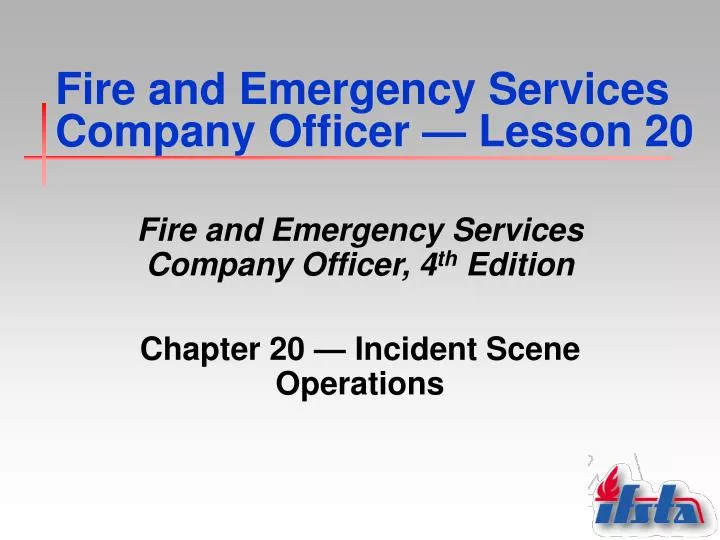 fire and emergency services company officer lesson 20