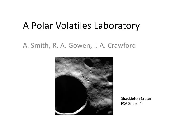 a polar volatiles laboratory