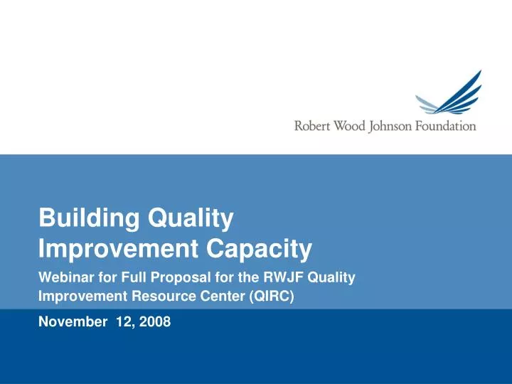 building quality improvement capacity