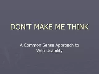 don t make me think