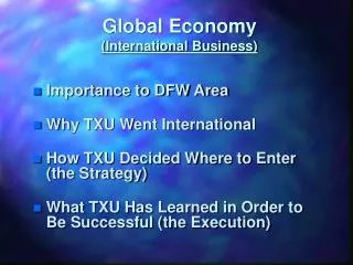 Global Economy (International Business)