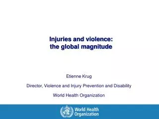 Injuries and violence: the global magnitude
