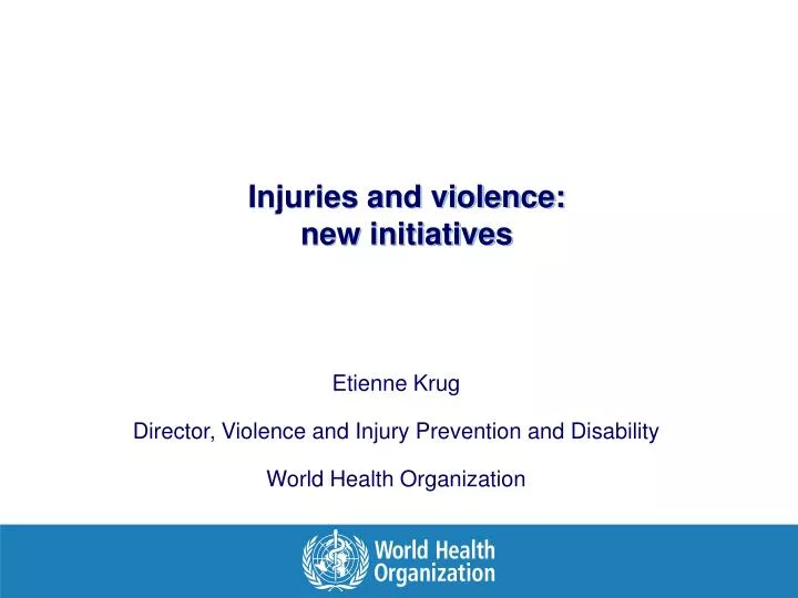 injuries and violence new initiatives