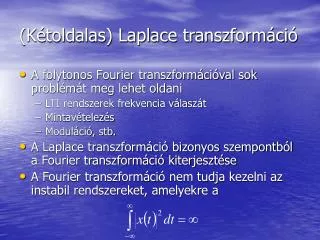 k toldalas laplace transzform ci