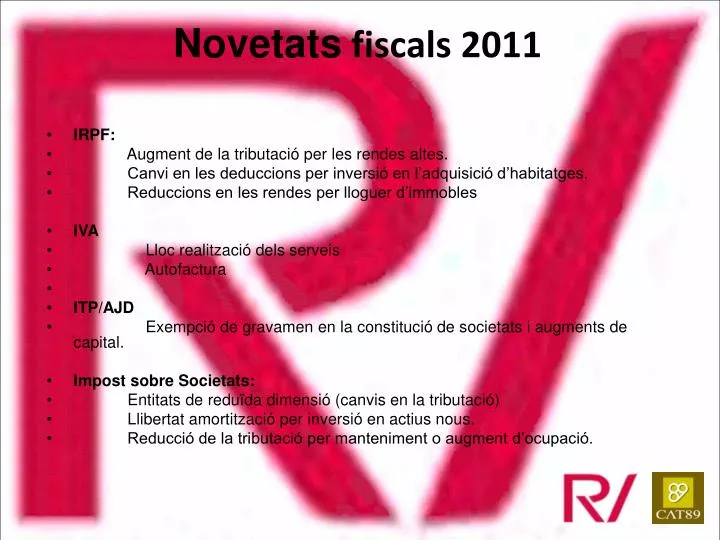 novetats fiscals 2011