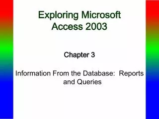 exploring microsoft access 2003