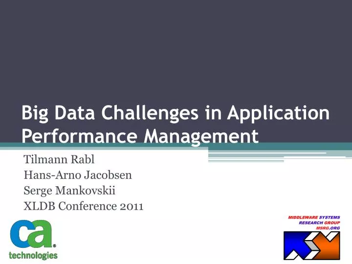 big data challenges in application performance management