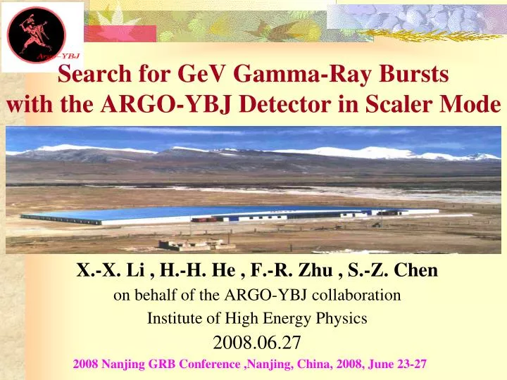 search for gev gamma ray bursts with the argo ybj detector in scaler mode