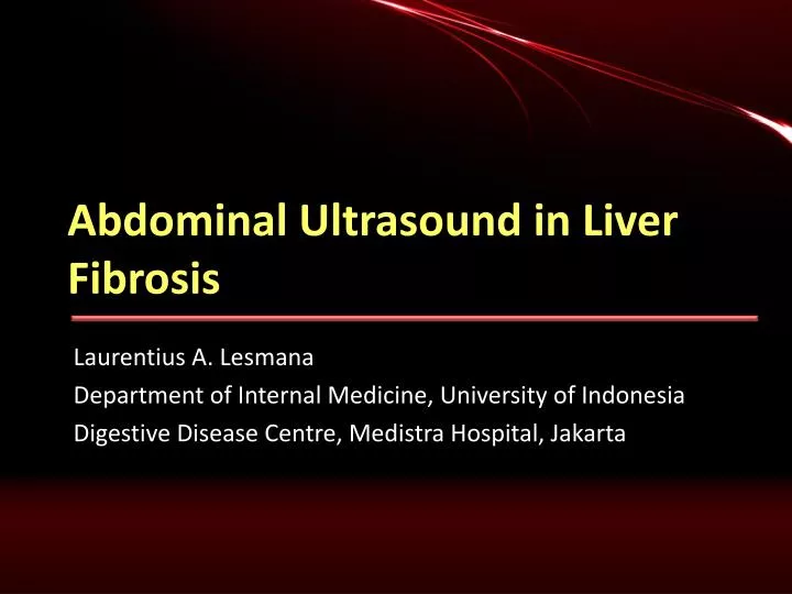 abdominal ultrasound in liver fibrosis