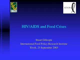 HIV/AIDS and Food Crises