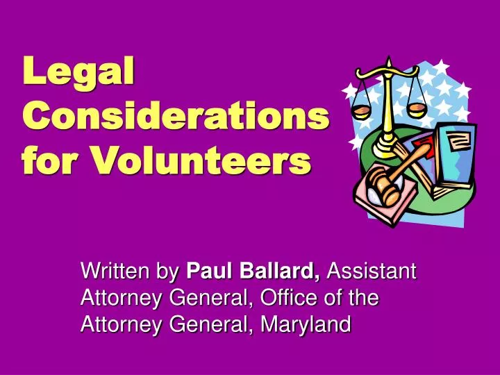 legal considerations for volunteers