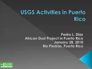 USGS Activities in Puerto Rico