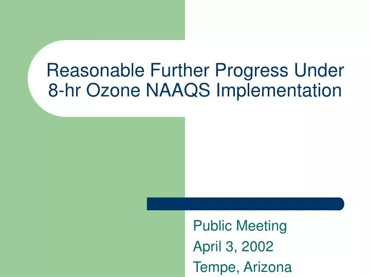 reasonable further progress under 8 hr ozone naaqs implementation