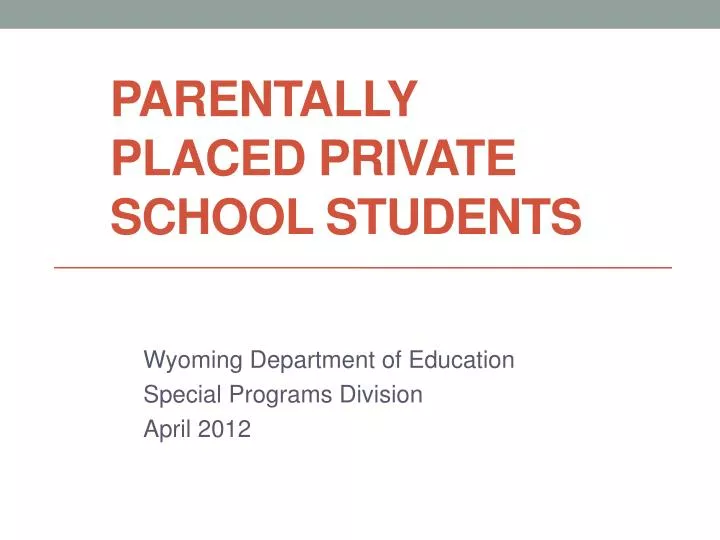 parentally placed private school students