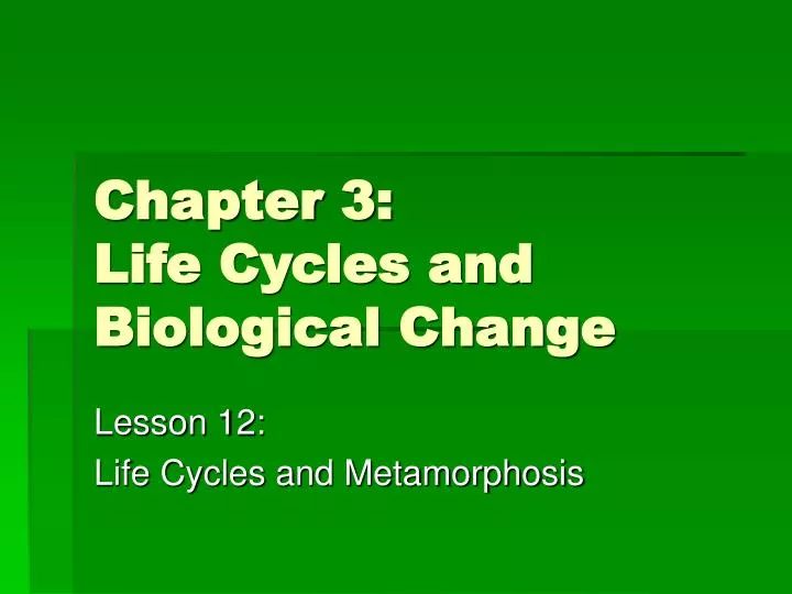 chapter 3 life cycles and biological change