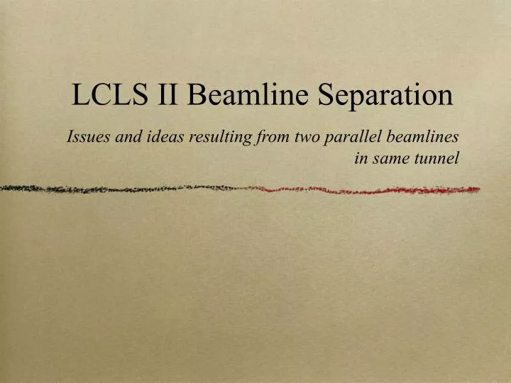 lcls ii beamline separation