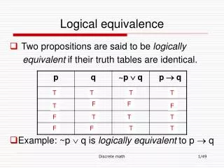 Logical equivalence