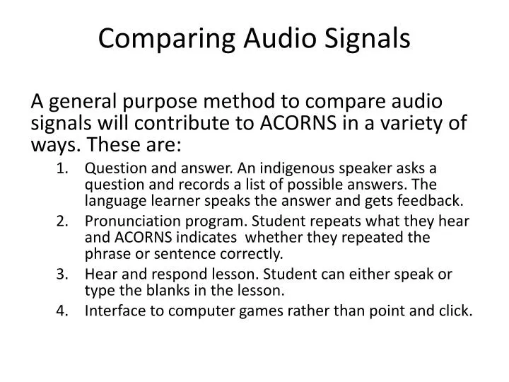 comparing audio signals