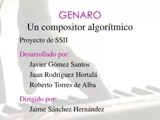genaro un compositor algor tmico
