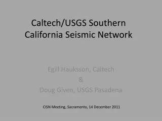 Caltech/USGS Southern California Seismic Network
