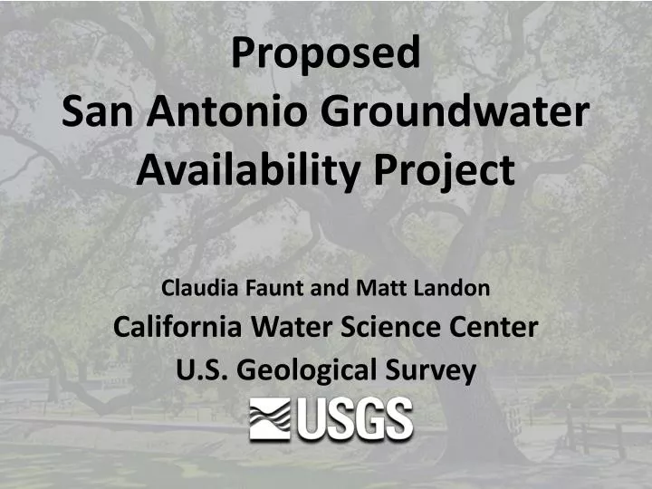 proposed san antonio groundwater availability project