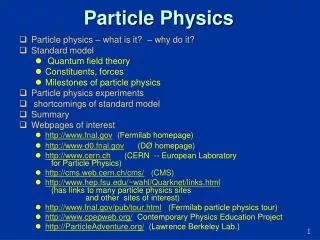 Particle Physics