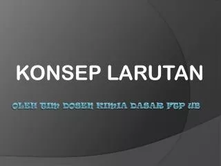 konsep larutan
