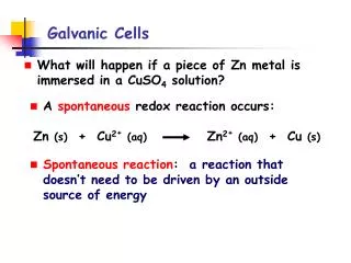 Galvanic Cells