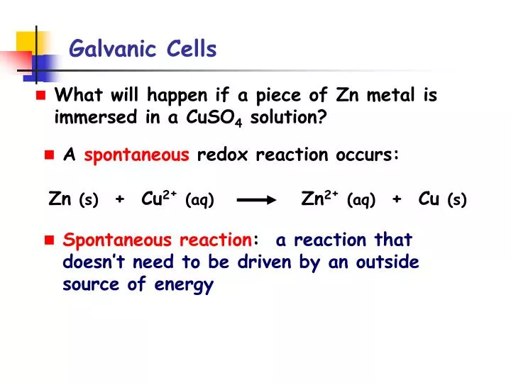 galvanic cells