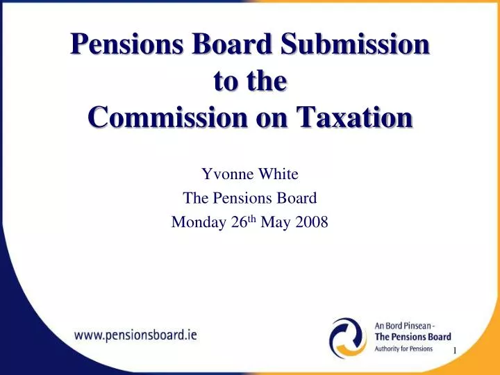 pensions board submission to the commission on taxation