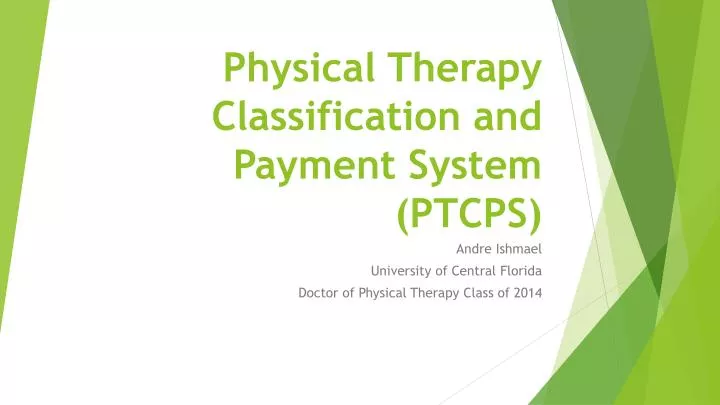 physical therapy classification and payment system ptcps