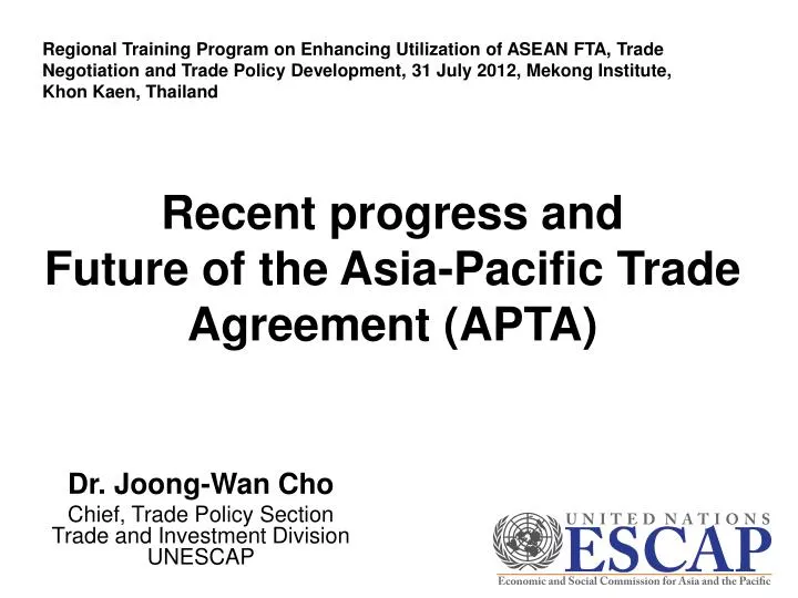 recent progress and future of the asia pacific trade agreement apta